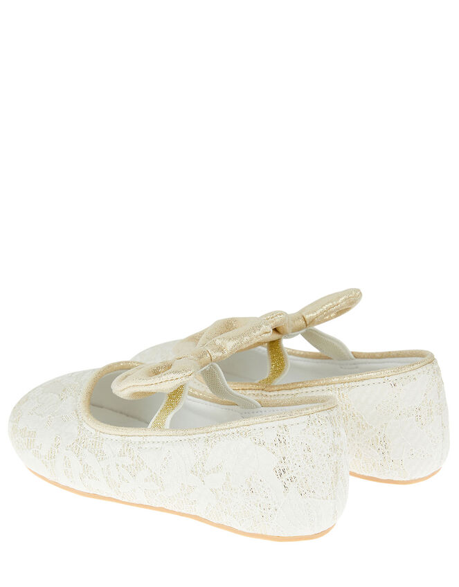 Bow Jacquard Walker Shoes, Ivory (IVORY), large