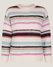 Sylvie Stripe Sweater, Ivory (IVORY), large