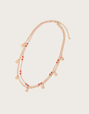 Sun Charm Beaded Layered Necklace, , large