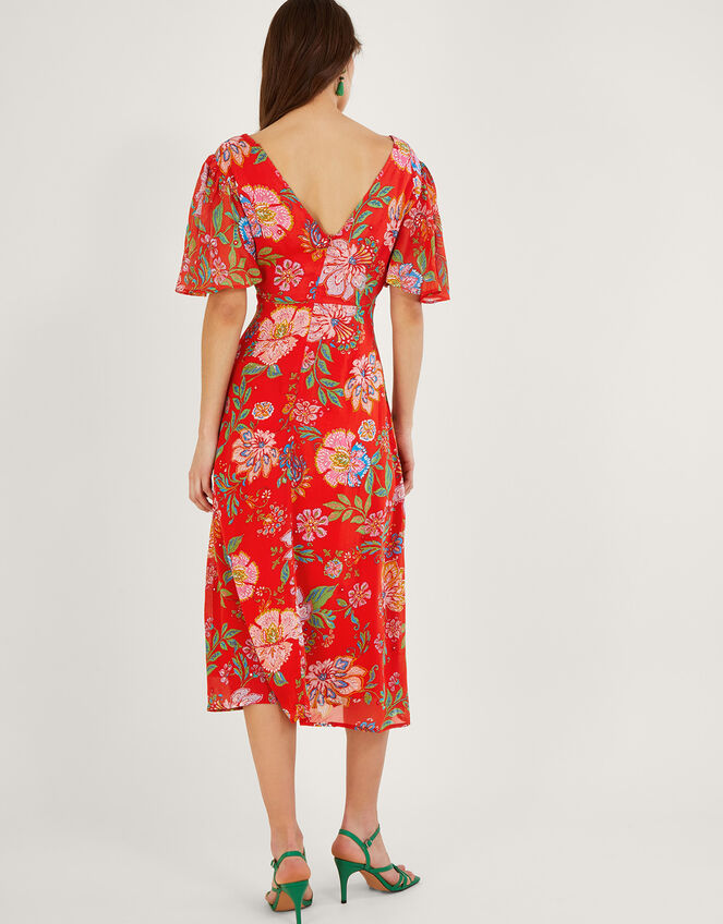 Fia Mirror Detail Dress in Sustainable Viscose, Orange (ORANGE), large