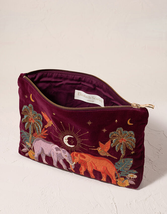 Elizabeth Scarlet Enchanted Elephant Velvet Pouch, , large