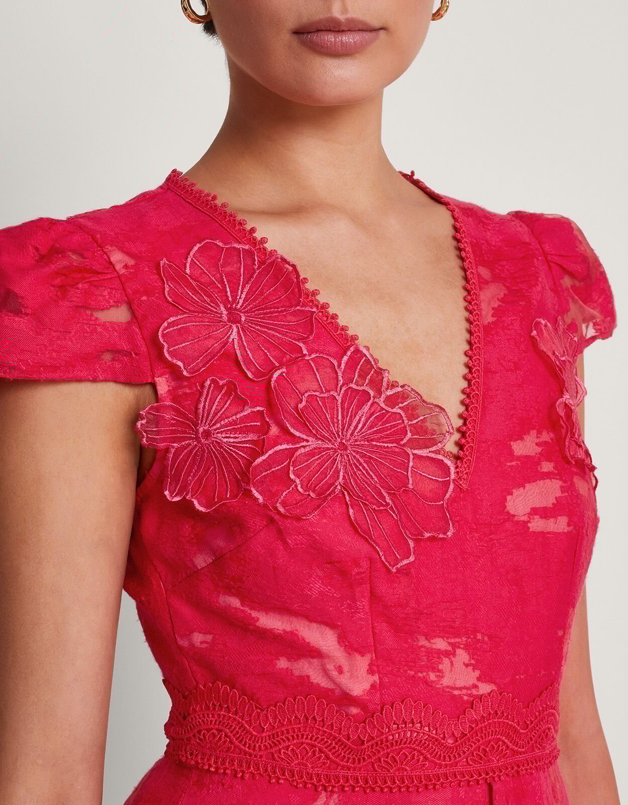 Josie Jacquard Tea Dress Red