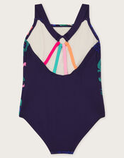 Wild Animal Print Swimsuit, Blue (NAVY), large