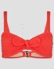 Kyla Tie Front Bandeau Bikini Top, Pink (PINK), large