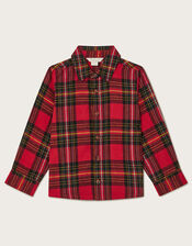 Long Sleeve Tartan Flannel Shirt, Multi (MULTI), large