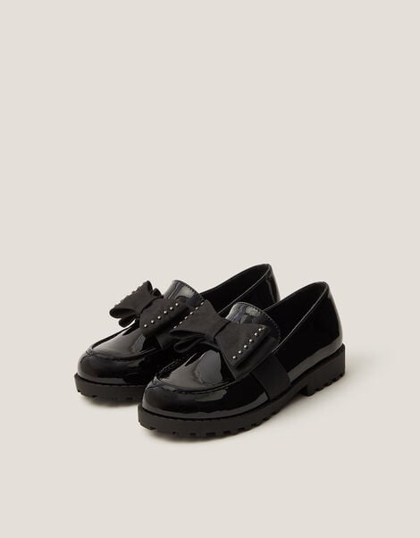 Bow Patent Loafers, Black (BLACK), large