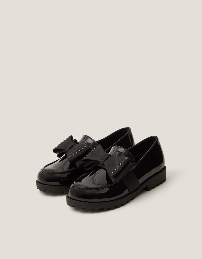 Bow Patent Loafers, Black (BLACK), large