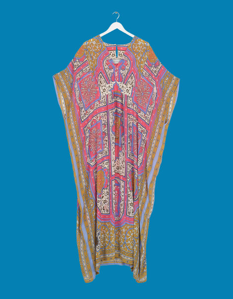 One Hundred Stars Indian Summer Maxi Kaftan Pink, Pink (PINK), large