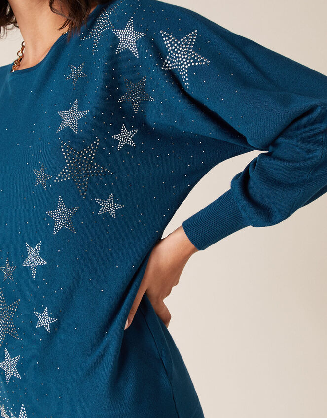 Scatter Star Heat-Seal Gem Jumper, Teal (TEAL), large