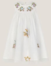 Baby Aria Floral Broderie Dress, Ivory (IVORY), large