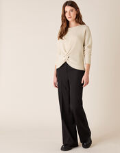 Twist Front Knit Jumper, Ivory (IVORY), large