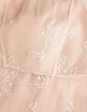 Harlyn Short Sleeve Embroidered Tulle Top, Pink (PINK), large