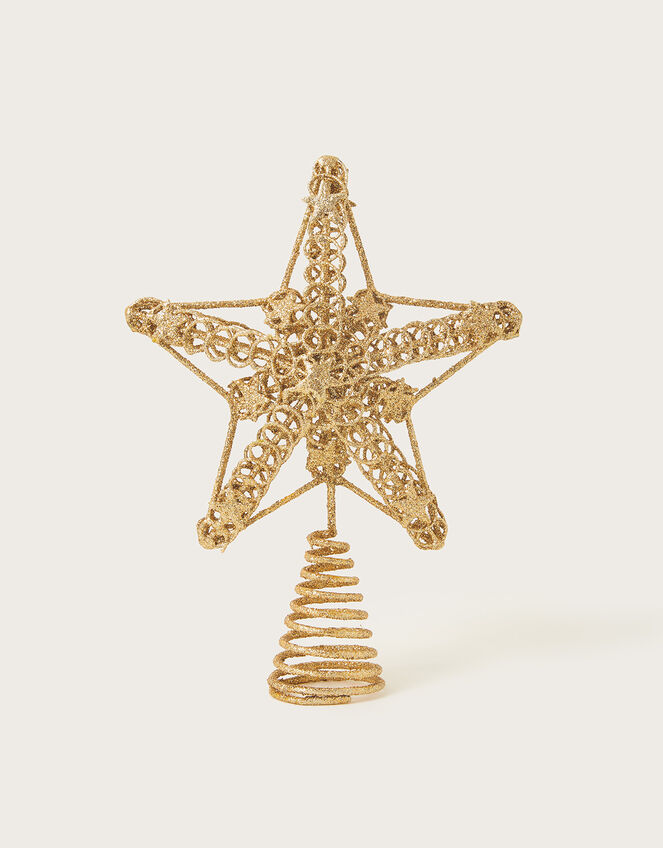 Glitter Star Christmas Tree Topper, Gold (GOLD), large