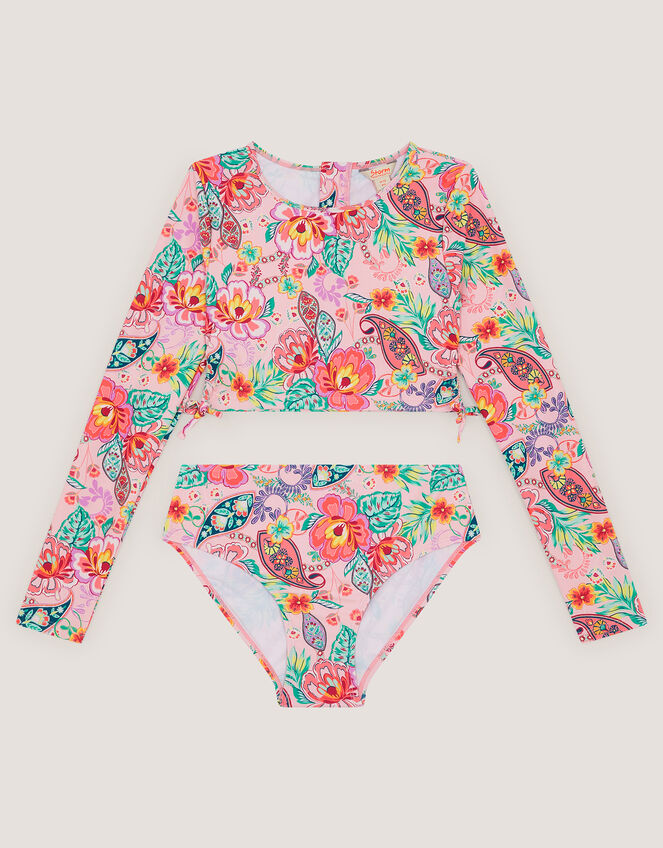 Floral Paisley UPF50+ Cropped Rash Vest Set, Multi (MULTI), large