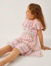 Stripe Woven Ruffle Dress, Multi (MULTI), large