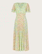 Tatum Floral Tea Dress, Orange (ORANGE), large
