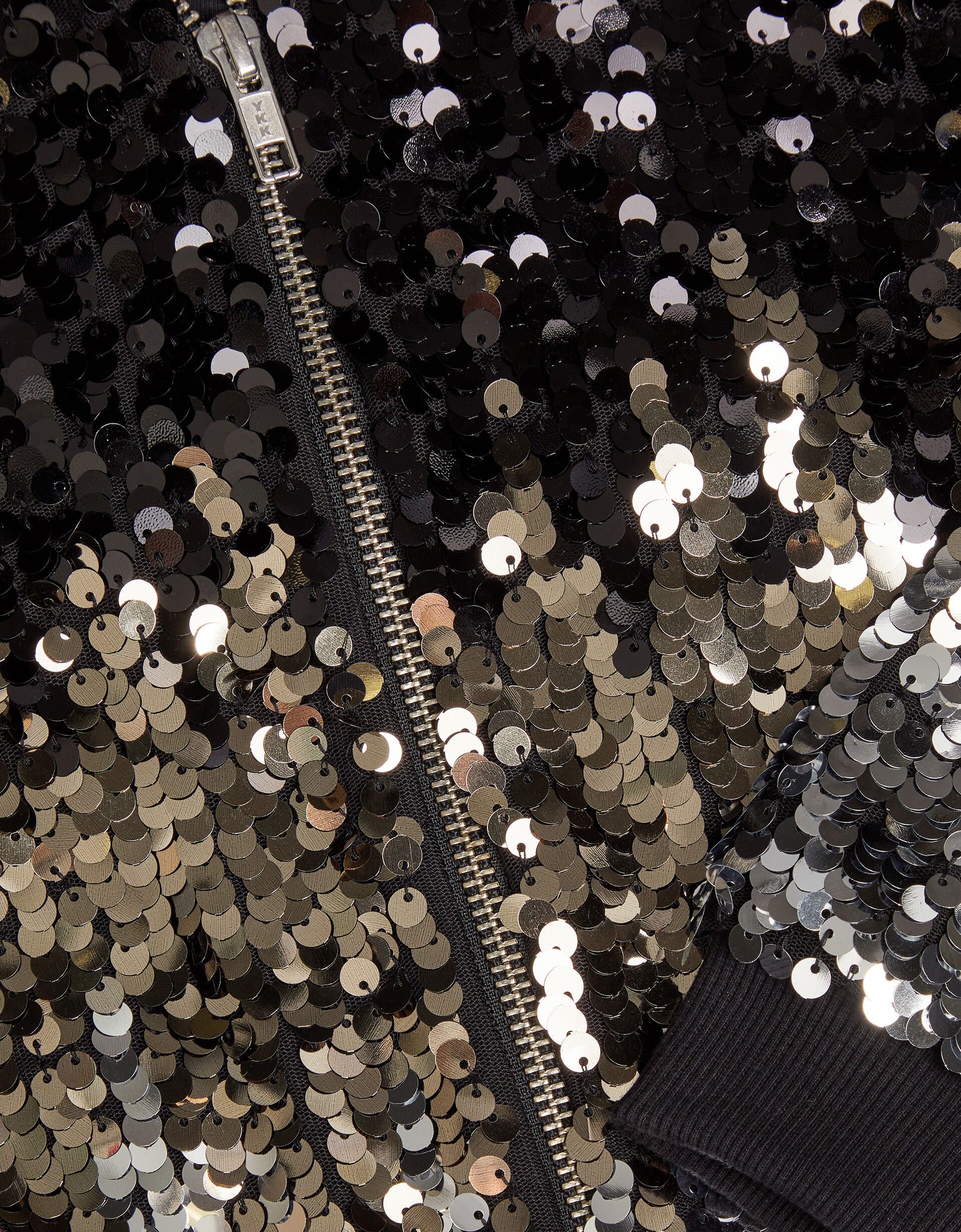 Ombre Sequin Bomber Jacket Black