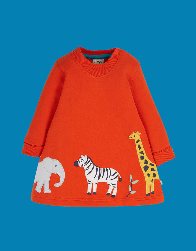 Frugi Easy On Dress, Orange (ORANGE), large
