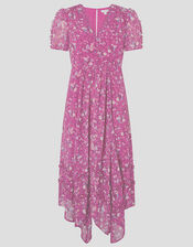 Rebecca Floral Chiffon Dress, Pink (PINK), large