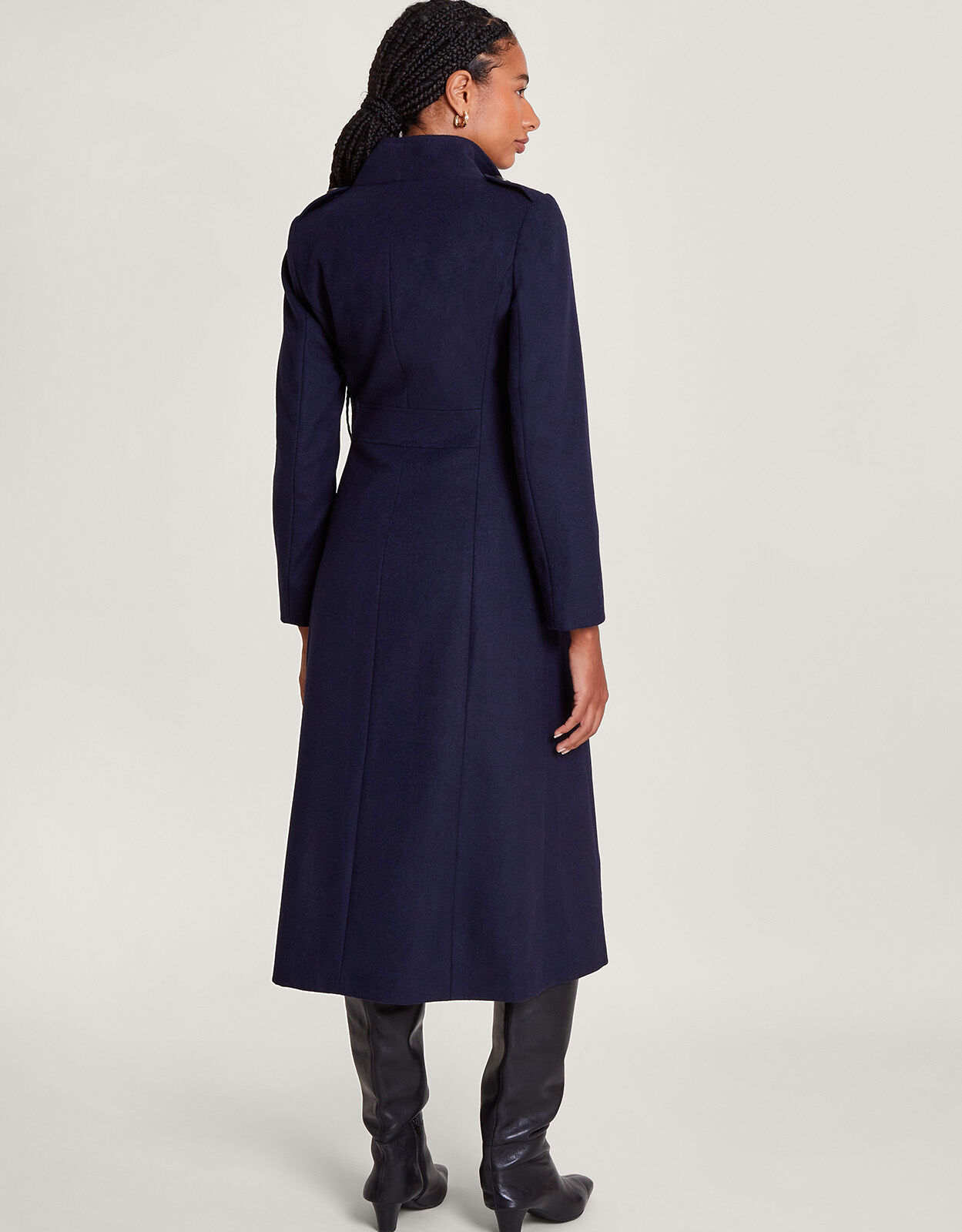 Womens navy wool outlet coat