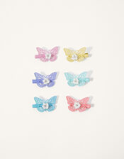 Glitter Butterfly Flower Hair Clip Multipack, , large