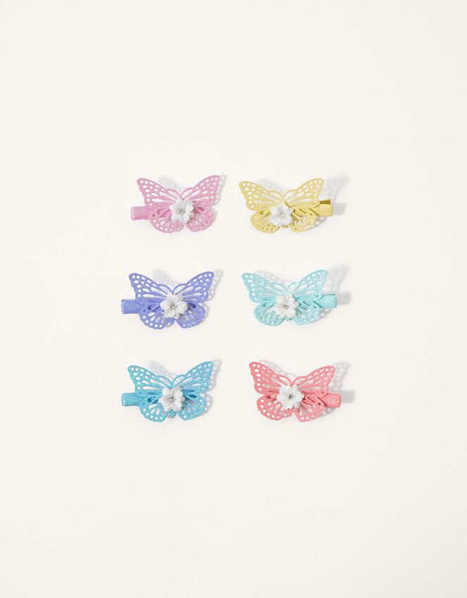 Glitter Butterfly Flower Hair Clip Multipack, , large
