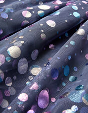 Foil Spot Dress in Recycled Polyester, Blue (BLUE), large