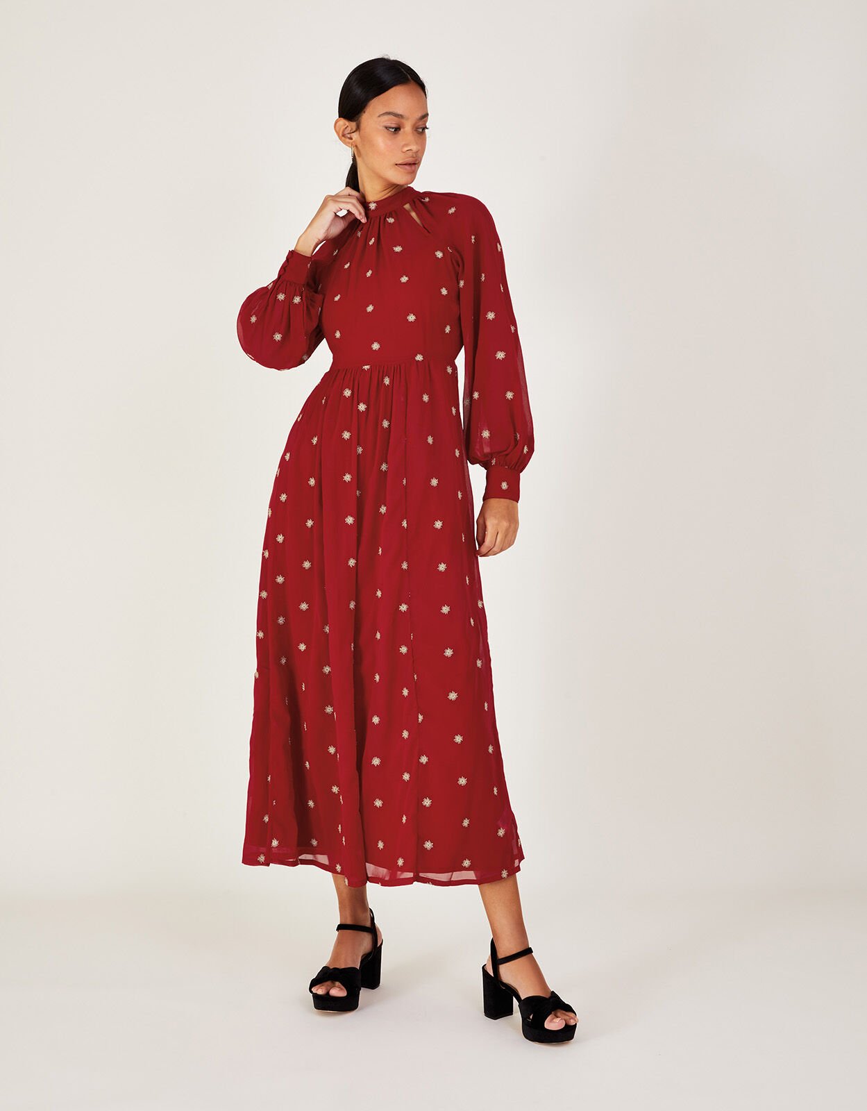 Monsoon red dress store