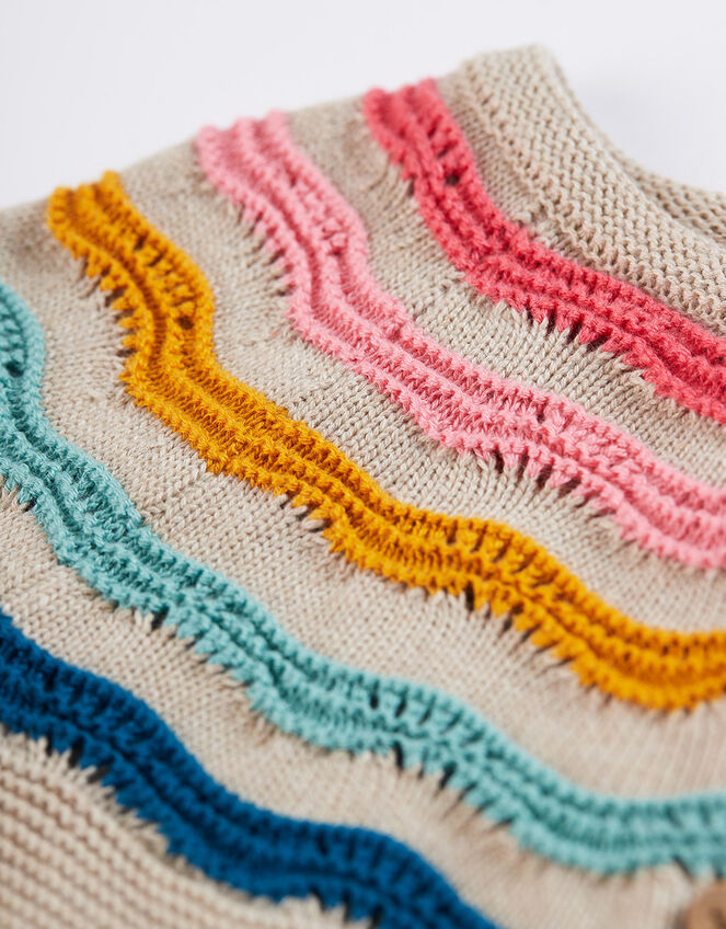 Frugi Allie Cardigan, Camel (OATMEAL), large