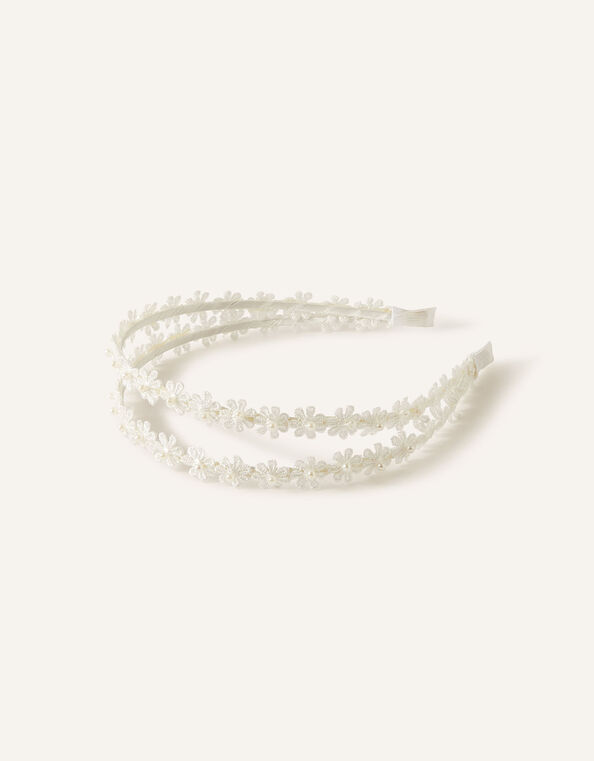 Bridesmaid Lace Double Strap Headband, , large