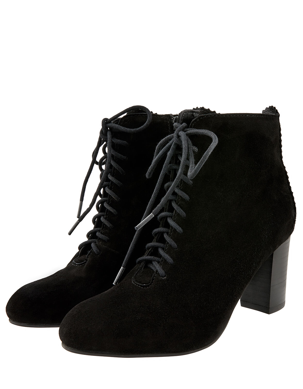 Ladies suede lace up ankle boots
