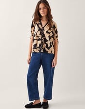 Annie Print Short Sleeve Top, Black (BLACK), large