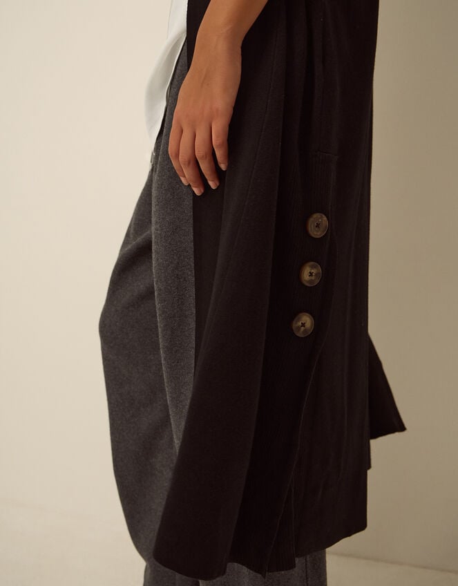 Sadie Knit Longline Cardigan, Black (BLACK), large