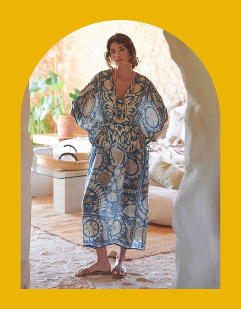 One Hundred Stars Susani Print Kaftan Dress, , large