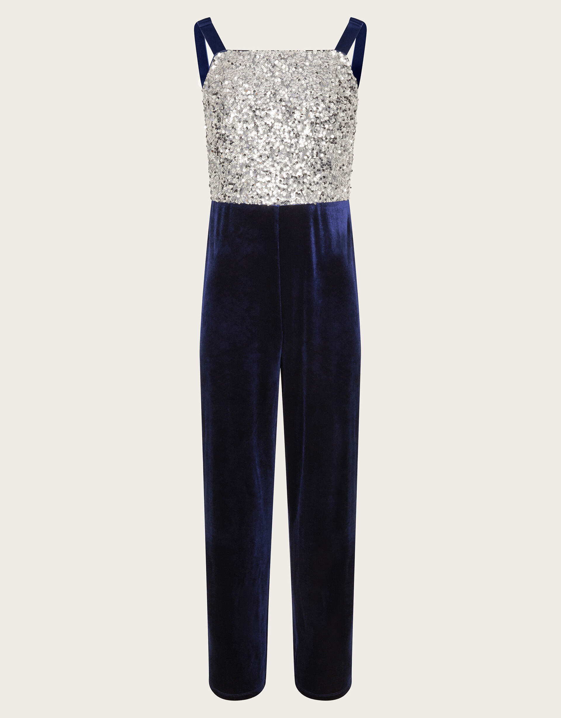 Savannah Sequin Velvet Jumpsuit Blue