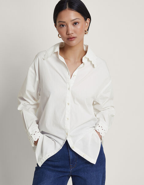 Selma Longline Shirt, White (WHITE), large