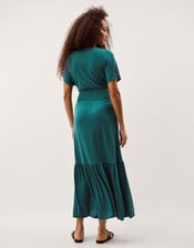 Jacqui Embroidered Jersey Midi Dress, Teal (TEAL), large