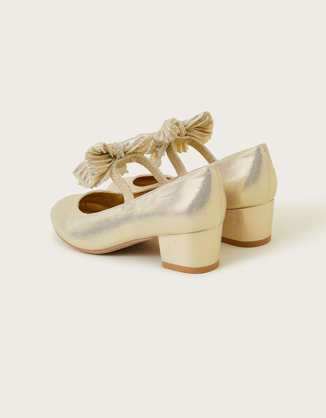 Gold 2024 bow shoes