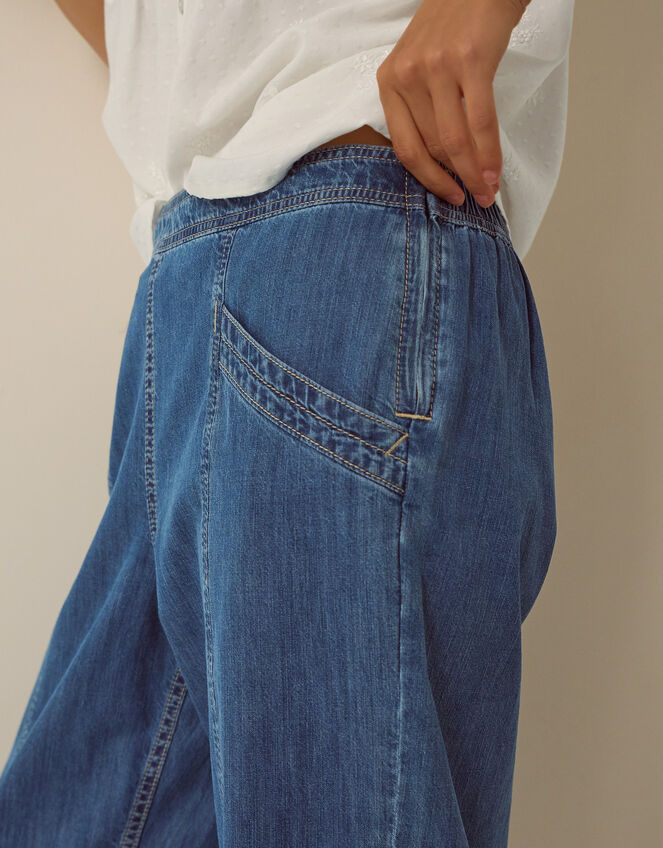 Harper Short Wide Leg Jeans, Blue (DENIM BLUE), large