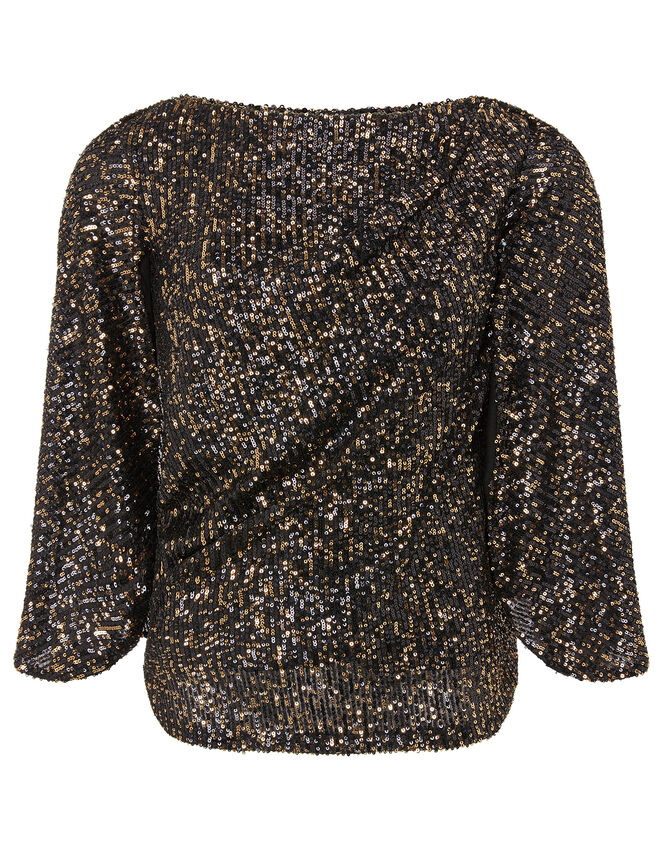 Sabrina Sequin Cape Top, Gold (GOLD), large