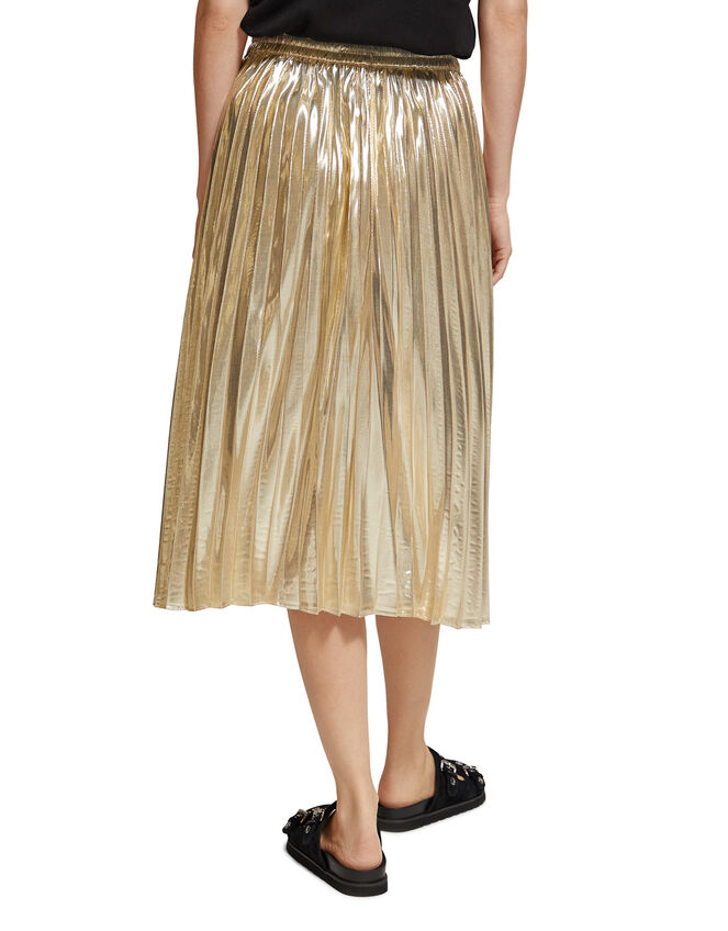 Scotch and Soda Pleated Midi Skirt, Gold (GOLD), large