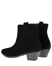 Western Suede Ankle Boots, Black (BLACK), large