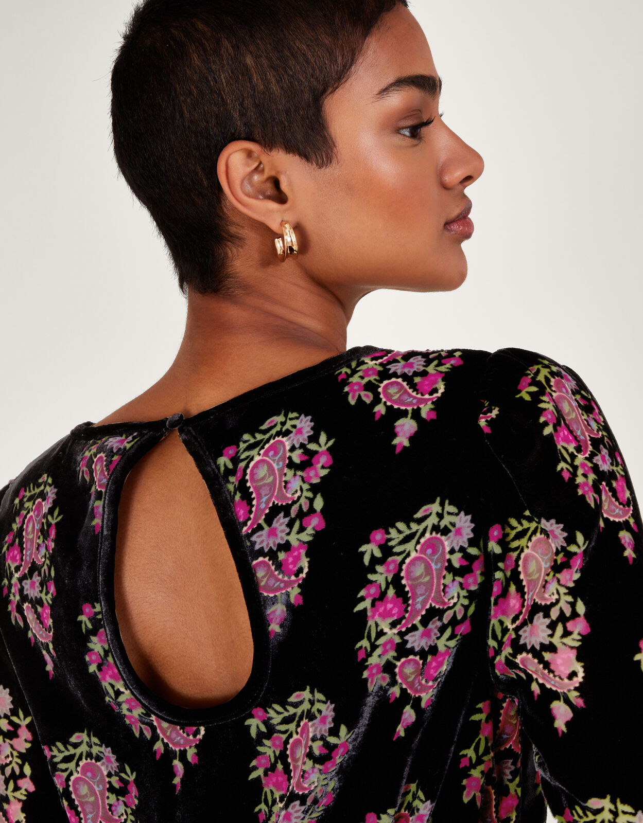 Ruby Paisley Velvet Dress Black