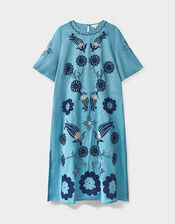 East Anyar Applique Placement Embroidery Dress, Teal (TEAL), large