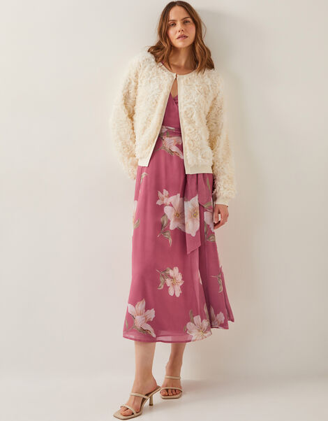 Fi Floral Knit Cardigan, Ivory (IVORY), large