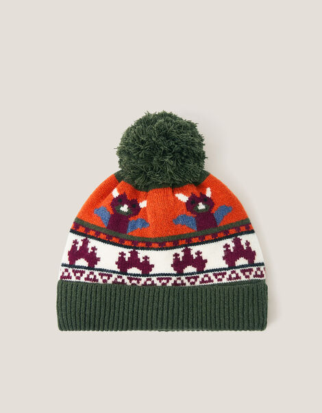 Dragon Intarsia Bobble Hat, Multi (MULTI), large