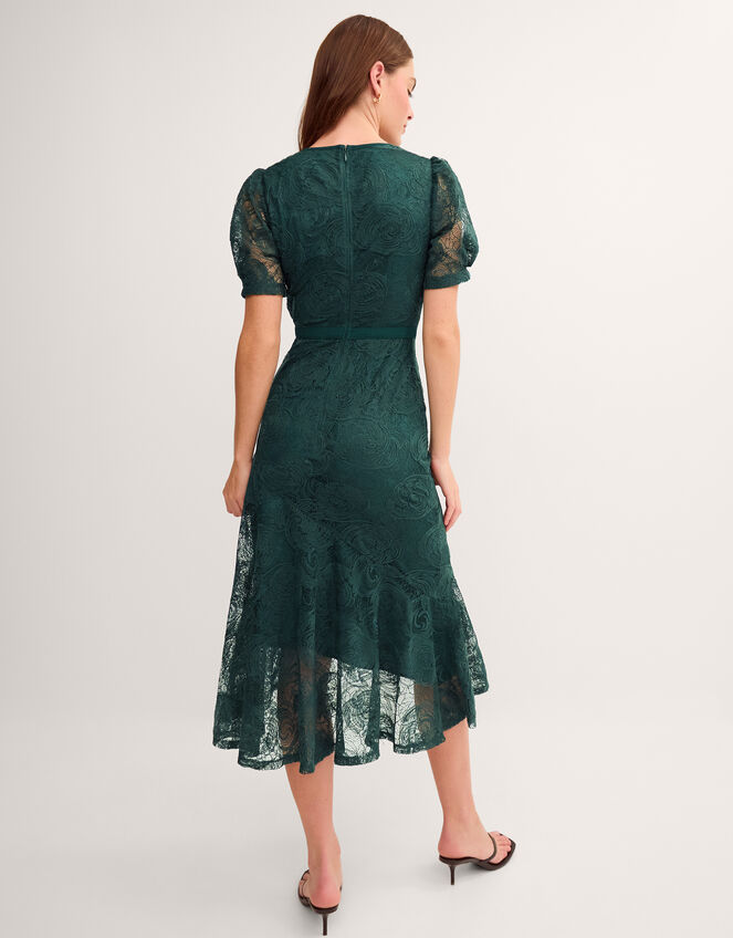Megan Rose Lace Midi Dress, Green (DARK GREEN), large