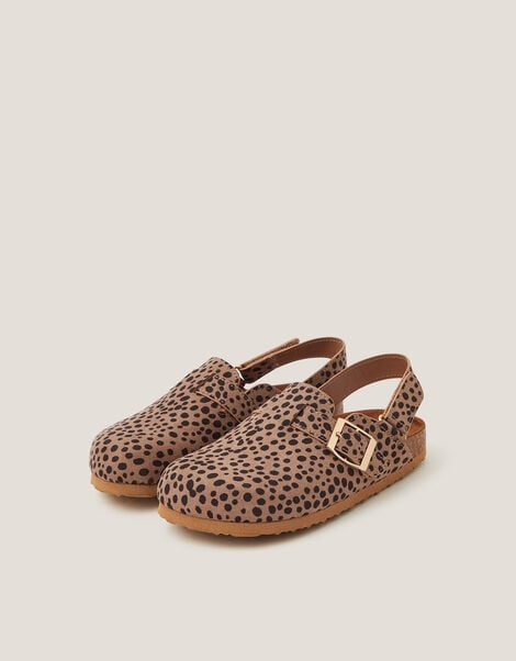 Animal Print Mules, Brown (BROWN), large