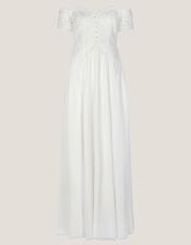 Maddie Off-Shoulder Wedding Dress, Ivory (IVORY), large