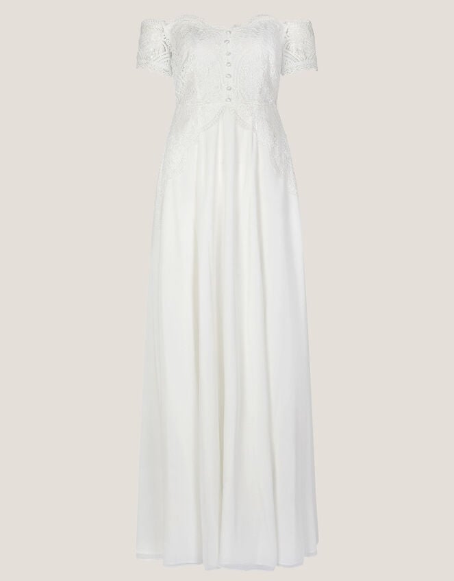 Maddie Off-Shoulder Wedding Dress, Ivory (IVORY), large